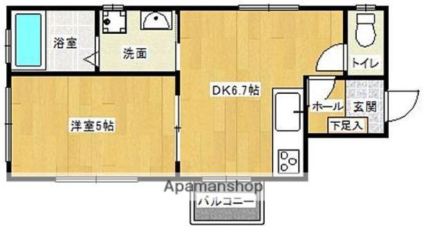 PHOENIX大橋南(1LDK/3階)の間取り写真