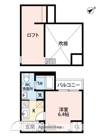 DEARCOURT R(1K/1階)の間取り写真