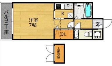 エステートモア天神STUDIO(1K/14階)の間取り写真