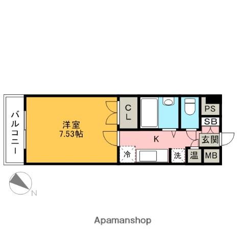 フリースペース57(1K/7階)の間取り写真