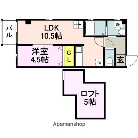 ジェンティーレ美野島Ⅱ(1LDK/4階)の間取り写真