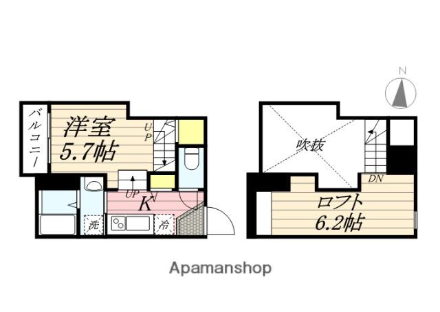 ルミカ美野島(ワンルーム/1階)の間取り写真