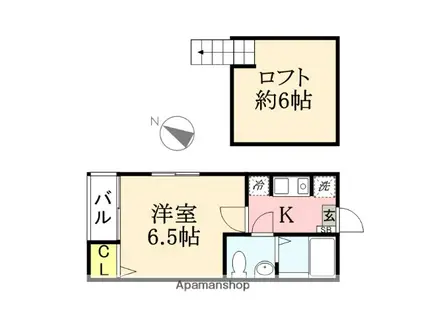 SUN住吉(1K/2階)の間取り写真