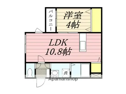 サニーガーデン住吉(1LDK/3階)の間取り写真