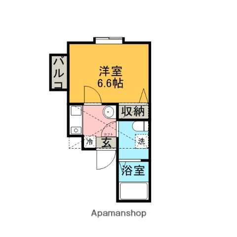 ソレイユ1(1K/1階)の間取り写真