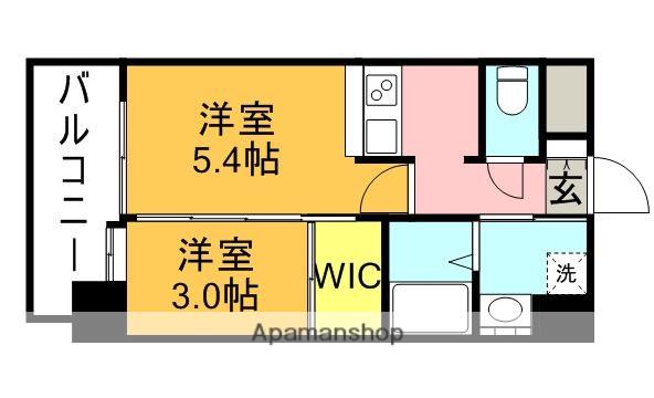 エンクレスト博多駅前ART(2K/4階)の間取り写真