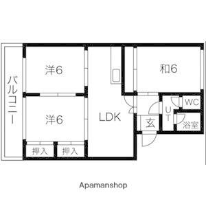 白水ビル(3LDK/4階)の間取り写真