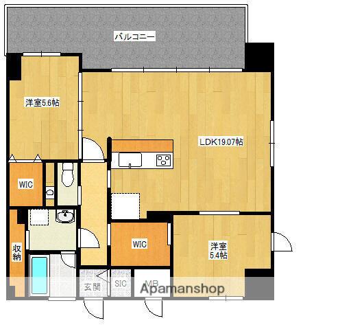 アクシオン薬院プレミアム(2LDK/10階)の間取り写真