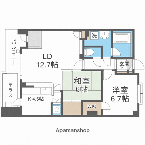 リスタ小笹(2LDK/3階)の間取り写真