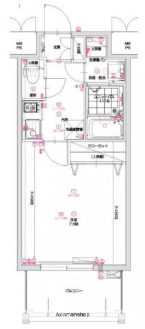 グランフォーレラグゼ箱崎宮前(1K/4階)の間取り写真