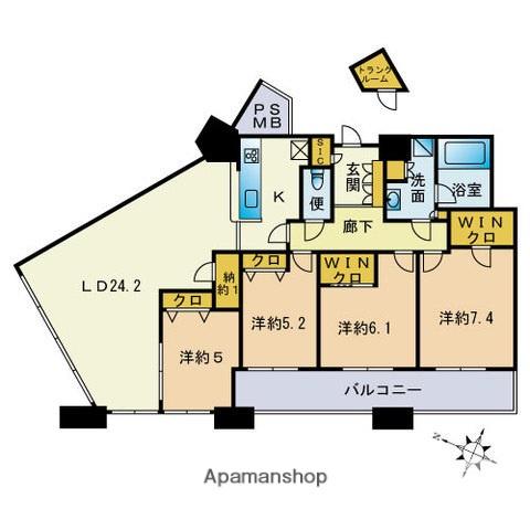 センターマークスタワー(4LDK/22階)の間取り写真
