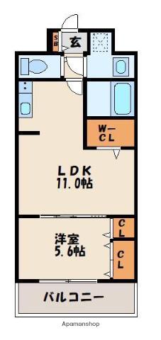 エムビルデベロップコア6(1LDK/5階)の間取り写真