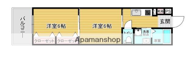 リファレンス箱崎(2K/6階)の間取り写真