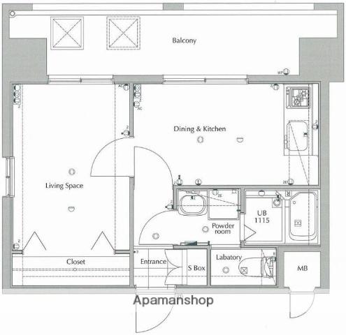 SUN・NESTPIA箱崎駅前(1DK/8階)の間取り写真