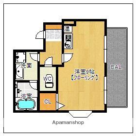 カーサアリエッタ大橋(ワンルーム/4階)の間取り写真