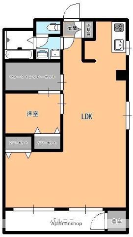 第7プリンスマンション(1LDK/7階)の間取り写真