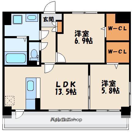 ルミエール箱崎駅前(2LDK/5階)の間取り写真
