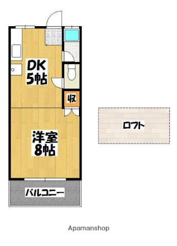 MARE CASA千早(1DK/2階)の間取り写真