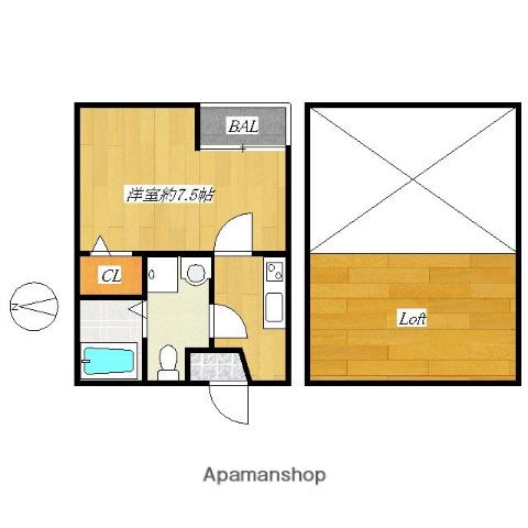 シュプリームメゾンA(1K/2階)の間取り写真