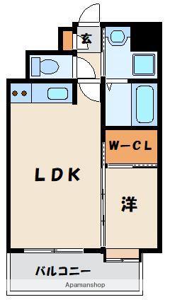 ピュアドームアドニス吉塚(1LDK/2階)の間取り写真