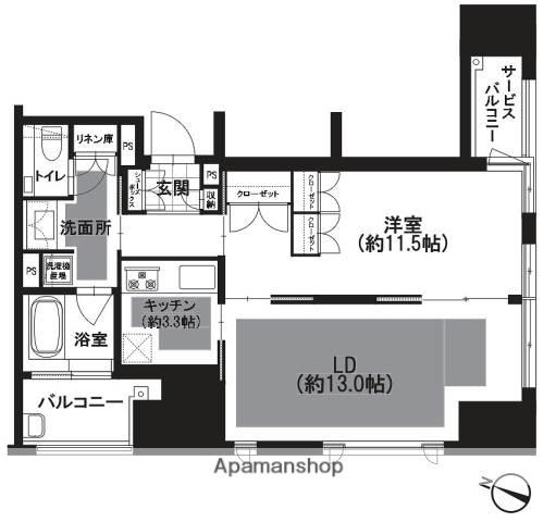 グランドメゾン赤坂けやきレジデンス(1LDK/5階)の間取り写真