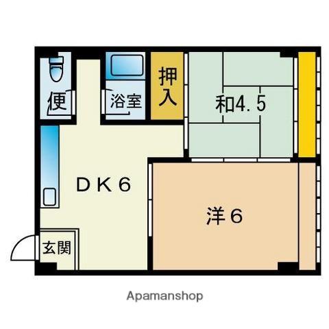 荒木ビル(2DK/4階)の間取り写真