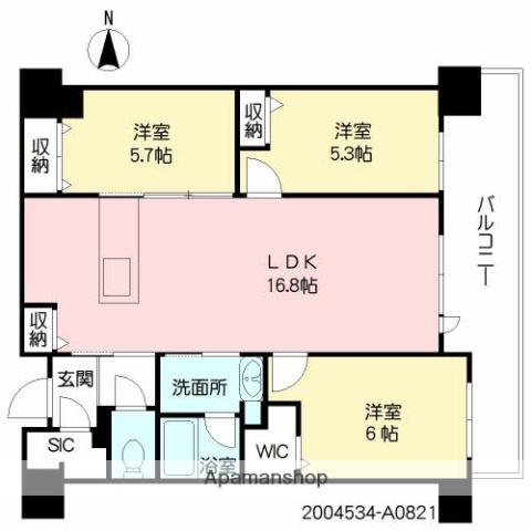 照葉オーシャンステージ イースト棟(3LDK/8階)の間取り写真