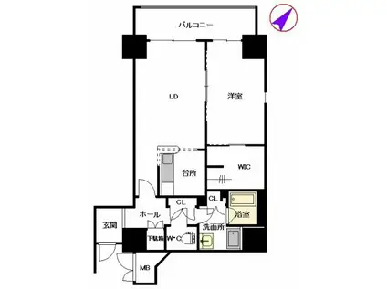 シャーメゾンステージ博多(1LDK/10階)の間取り写真