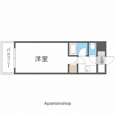 ヒルズ西赤坂(1K/3階)の間取り写真