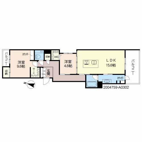 ジャラン福大前Ⅱ(1K/2階)の間取り写真