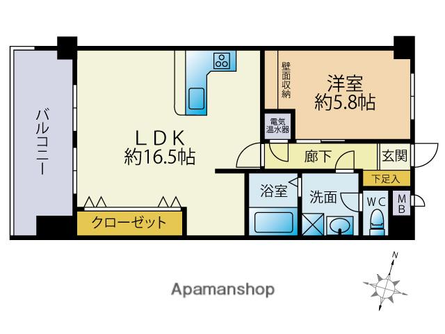 ライオンズマンション赤坂(1LDK/6階)の間取り写真