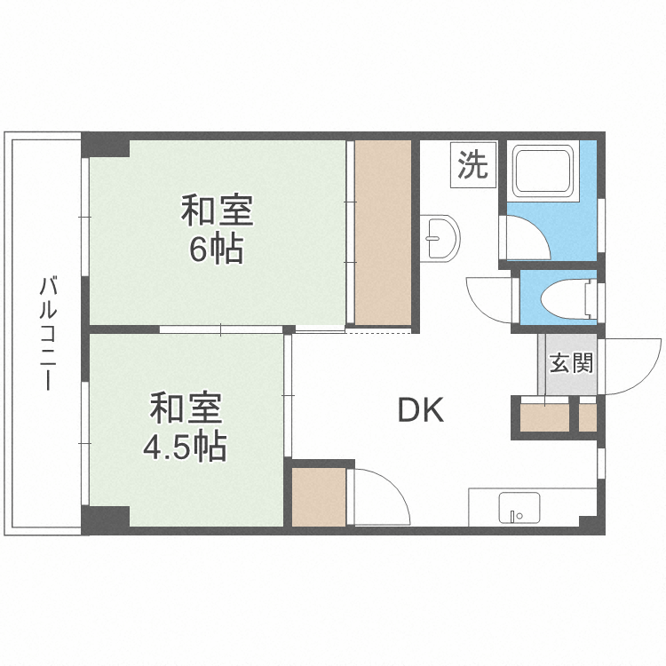 小笹カステリアA棟(2DK/4階)の間取り写真