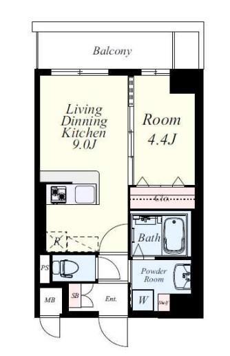 ソールオリエンス博多(1LDK/1階)の間取り写真