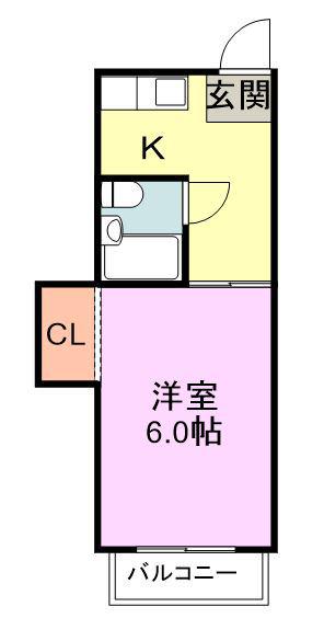 PHOENIX香椎参道(1DK/1階)の間取り写真