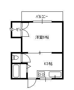 ピナクル高砂(1K/2階)の間取り写真