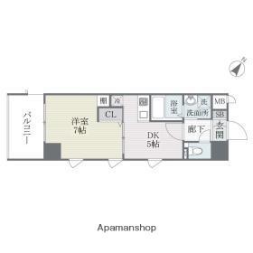 QREST博多東Ⅱ(1DK/5階)の間取り写真