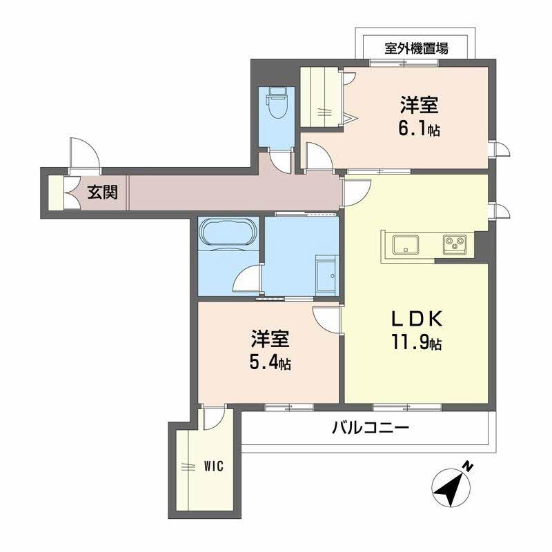 SHAMAISON COURAGEⅥ(2LDK/2階)の間取り写真
