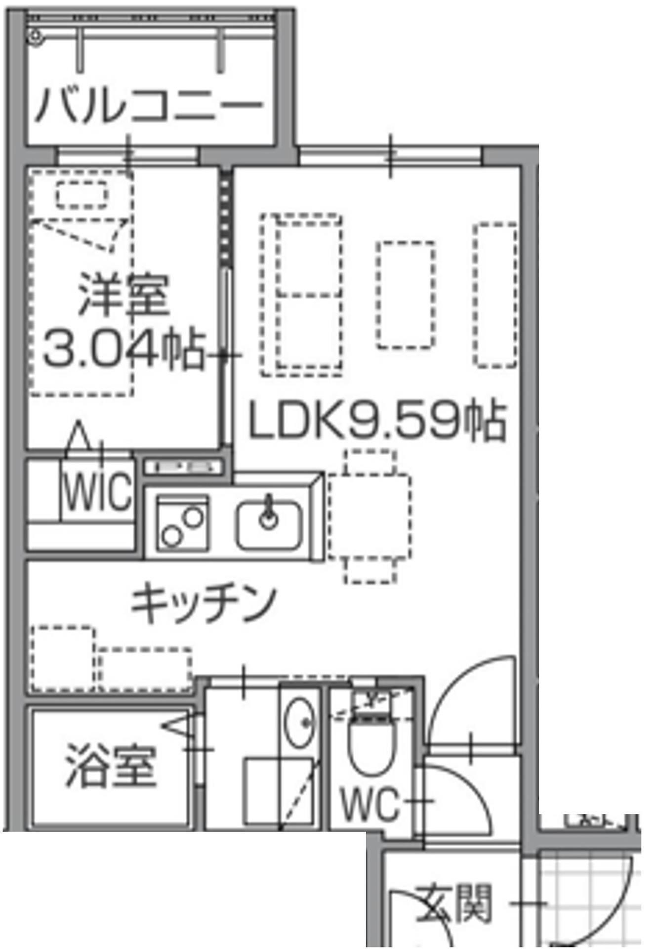 ALIVIS南福岡サウス(1LDK/5階)の間取り写真
