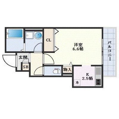 アムール椿(1K/1階)の間取り写真