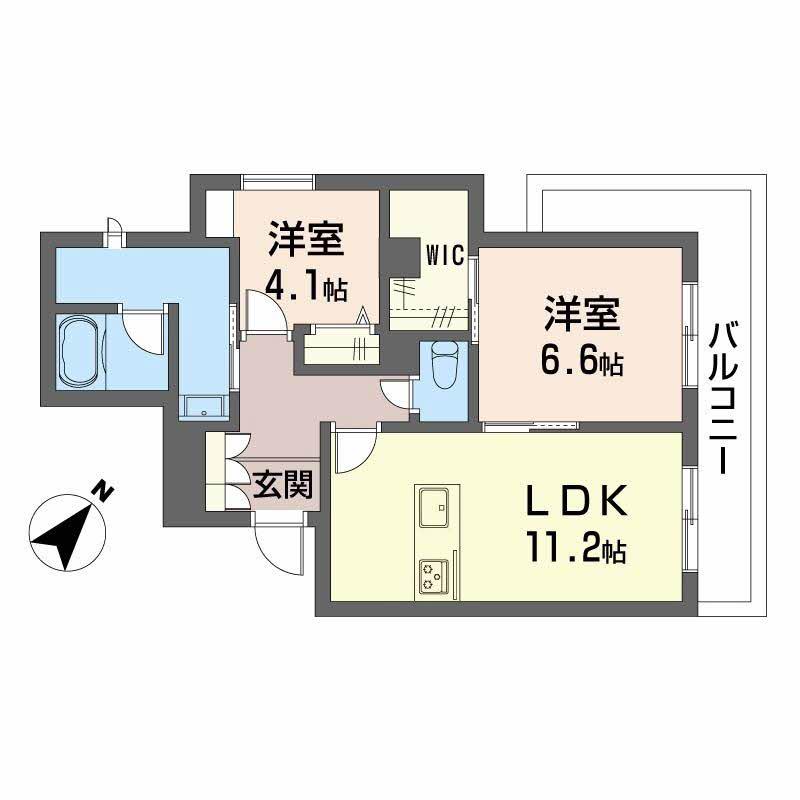 メゾン ド ショコラ(2LDK/3階)の間取り写真