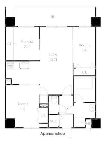MODERN ASPIRATION 大濠公園(3LDK/5階)の間取り写真
