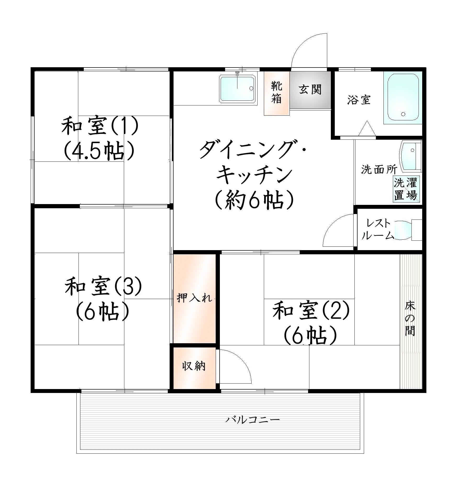 今泉コーポ(3DK/2階)の間取り写真