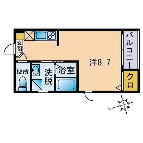 ファイブスターズ長丘(ワンルーム/2階)の間取り写真