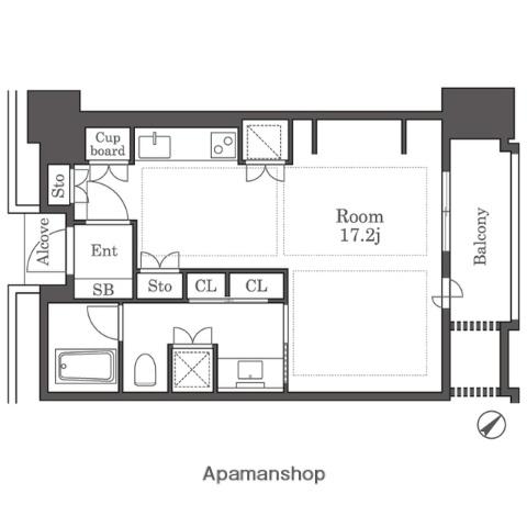 グランドメゾン福岡 THE CENTRAL LUXE(ワンルーム/7階)の間取り写真