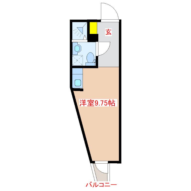 ガレット南福岡(ワンルーム/1階)の間取り写真
