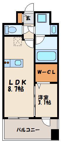 グランフォーレ千早マークスクエアウエストウイング(1LDK/7階)の間取り写真