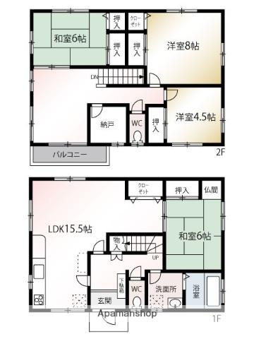 鹿児島本線 箱崎駅 徒歩4分 2階建 築60年(4SLDK)の間取り写真