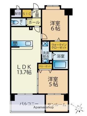 ETERUNO(2SLDK/1階)の間取り写真