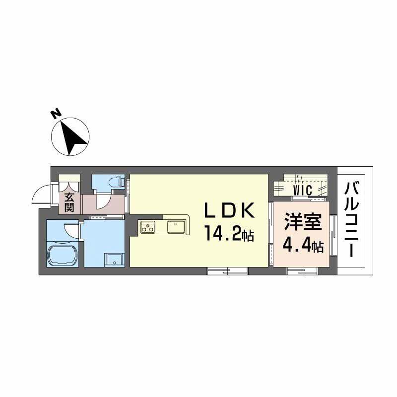 SHMプリミエール鳥飼八幡宮(1LDK/2階)の間取り写真