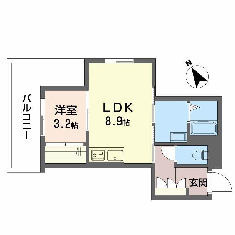 SHMプリミエール鳥飼八幡宮(1LDK/3階)の間取り写真